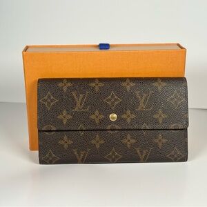 Authentic Louis Vuitton Monogram Canvas Long Travel Wallet